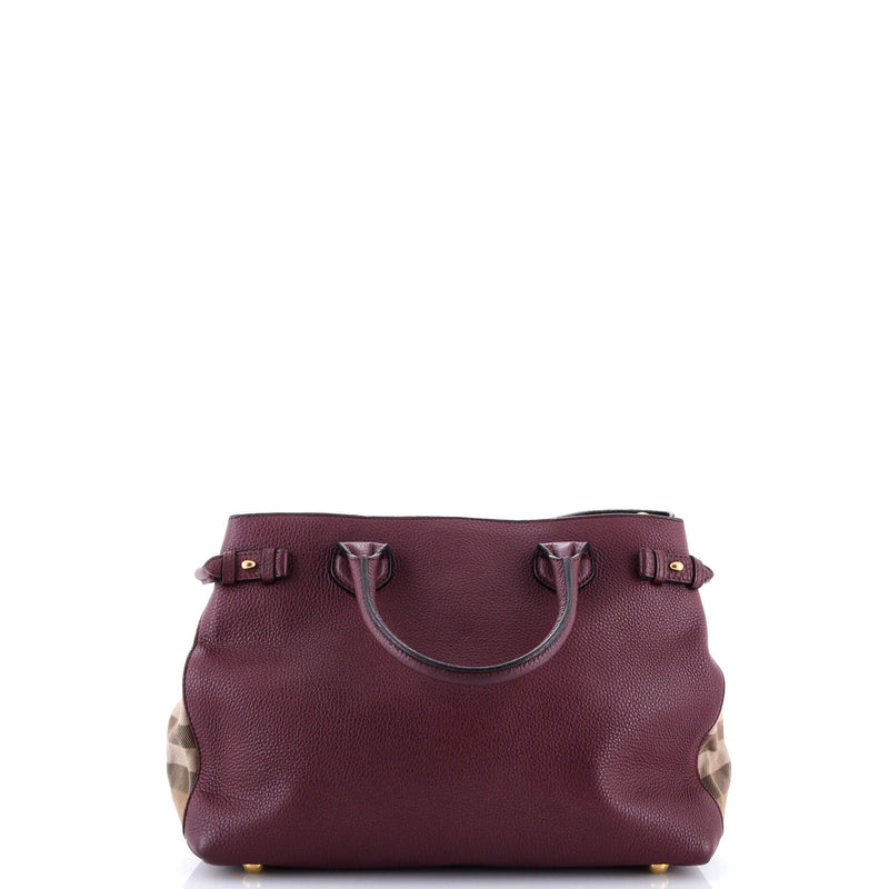 Banner Tote Leather And House Check