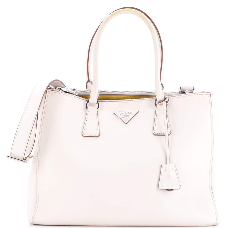 Double Zip Lux Tote Saffiano Leather