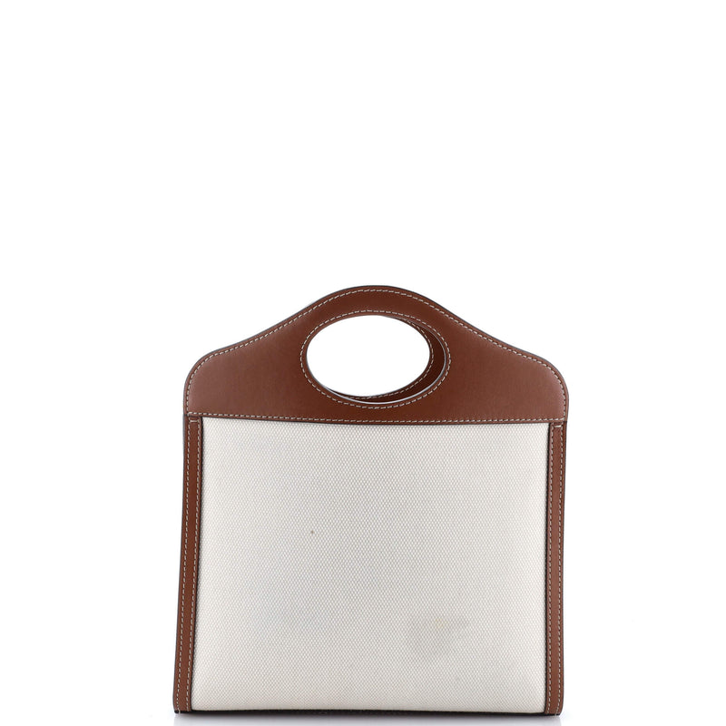 Logo Pocket Tote Canvas With Leather