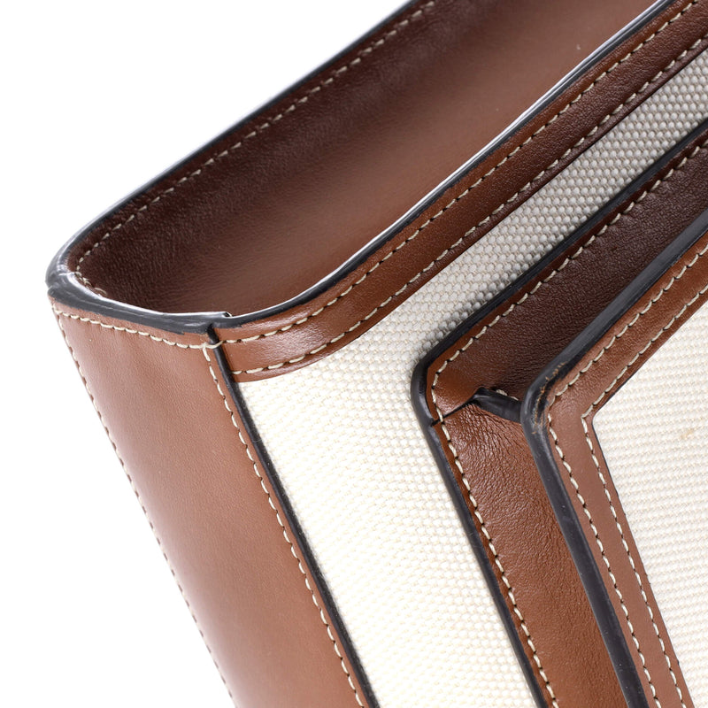 Logo Pocket Tote Canvas With Leather