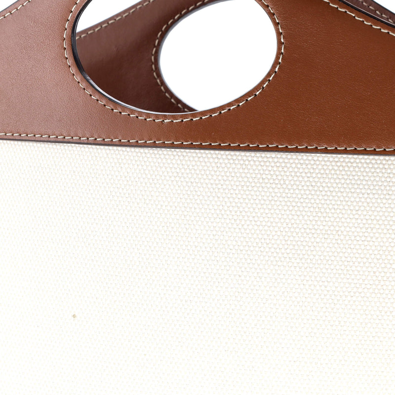 Logo Pocket Tote Canvas With Leather