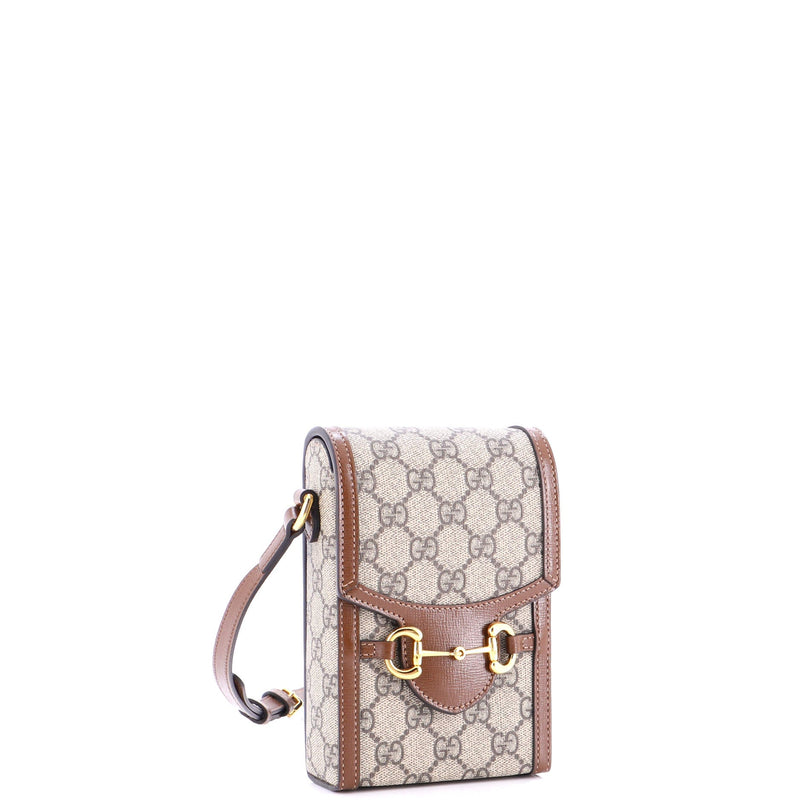 Horsebit Crossbody Bag Gg Coated Canvas