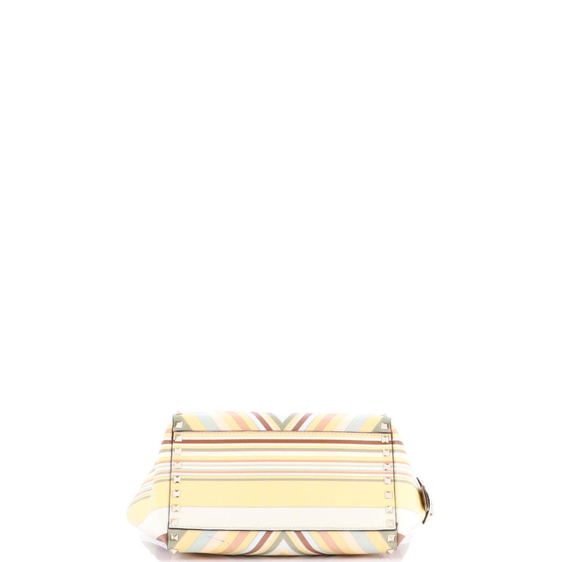Rockstud Tote Striped Leather Small