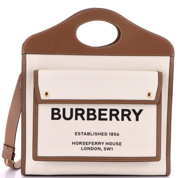 Logo Pocket Tote Canvas With Leather