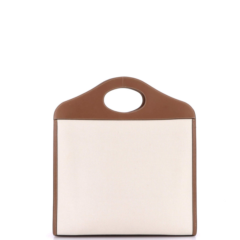 Logo Pocket Tote Canvas With Leather