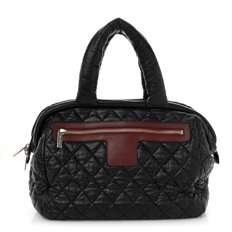 Lambskin Coco Cocoon Bowler Black