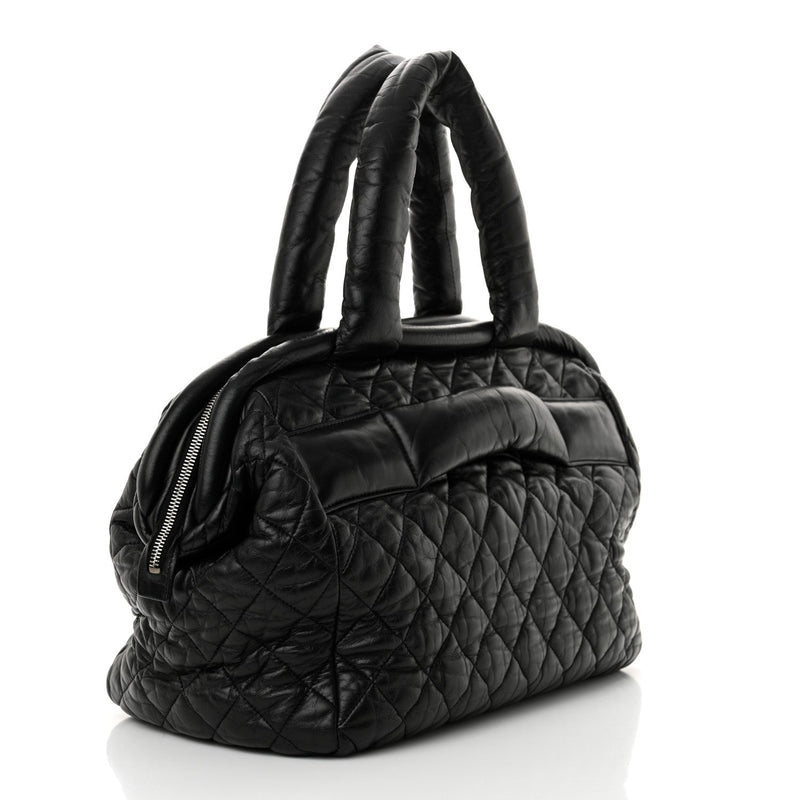 Lambskin Coco Cocoon Bowler Black