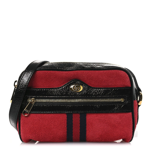 Suede Patent Web Mini Ophidia Shoulder