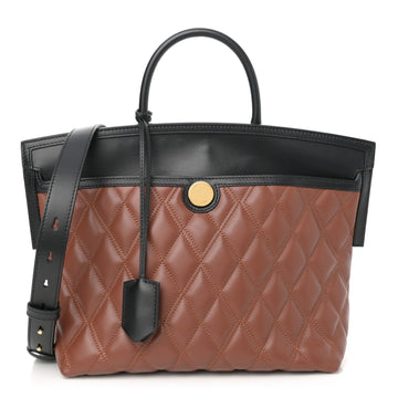 Calfskin Quilted Small Society Tote