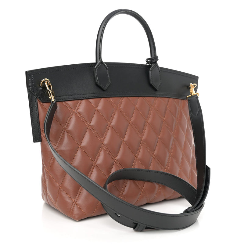 Calfskin Quilted Small Society Tote