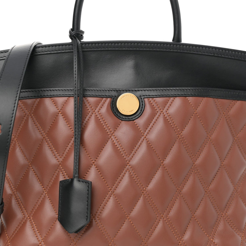Calfskin Quilted Small Society Tote