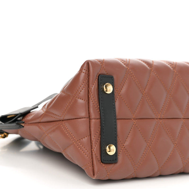 Calfskin Quilted Small Society Tote