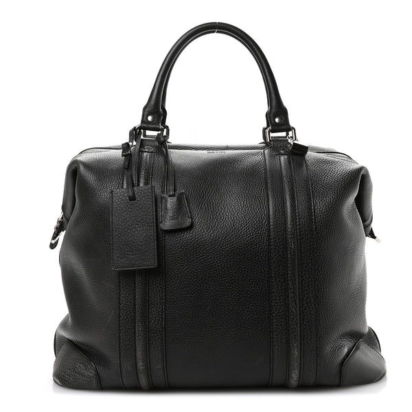 Pebbled Calfskin Carry On Duffle Grey