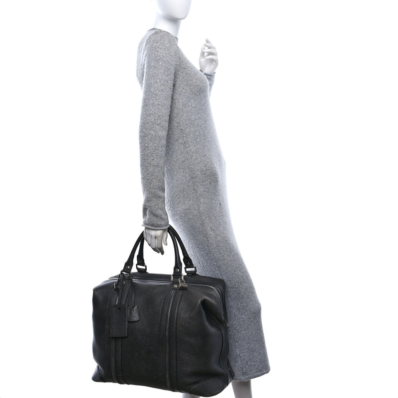 Pebbled Calfskin Carry On Duffle Grey