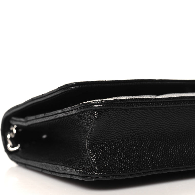 Caviar Quilted Cc Logo Wallet On Chain