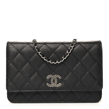 Caviar Quilted Cc Logo Wallet On Chain