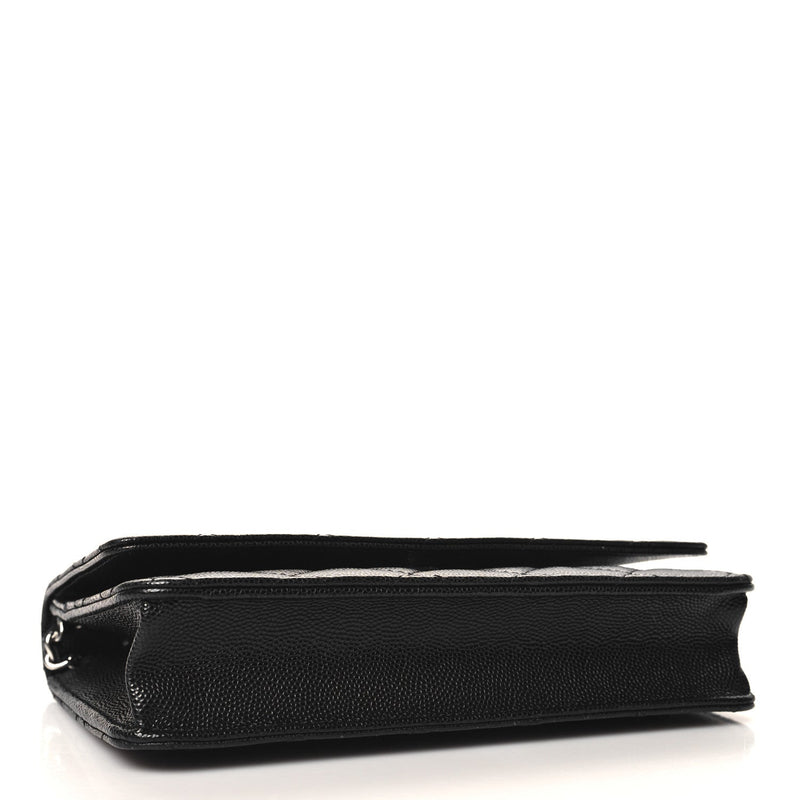 Caviar Quilted Cc Logo Wallet On Chain