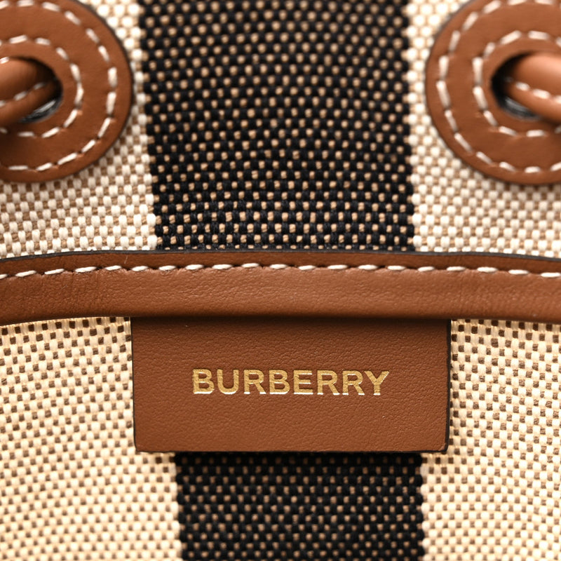 Giant Check Canvas Small Bucket Bag