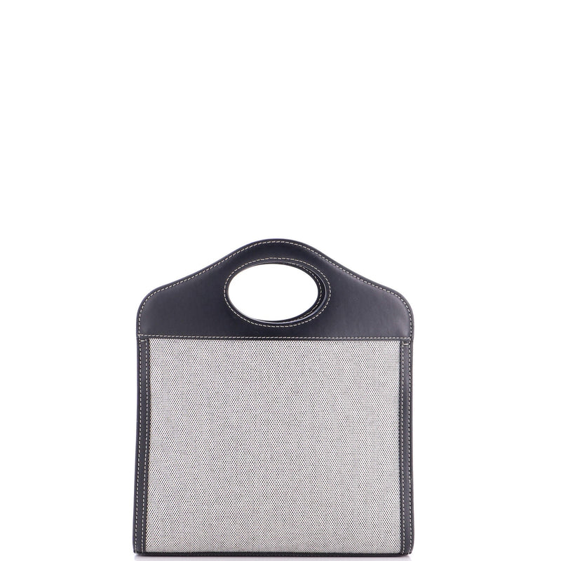 Logo Pocket Tote Canvas With Leather