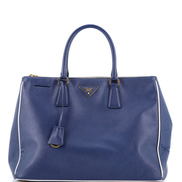 Double Zip Lux Tote Saffiano Leather