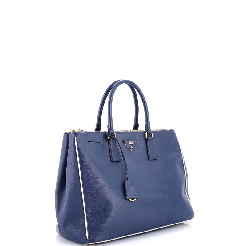 Double Zip Lux Tote Saffiano Leather