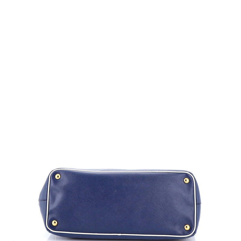 Double Zip Lux Tote Saffiano Leather