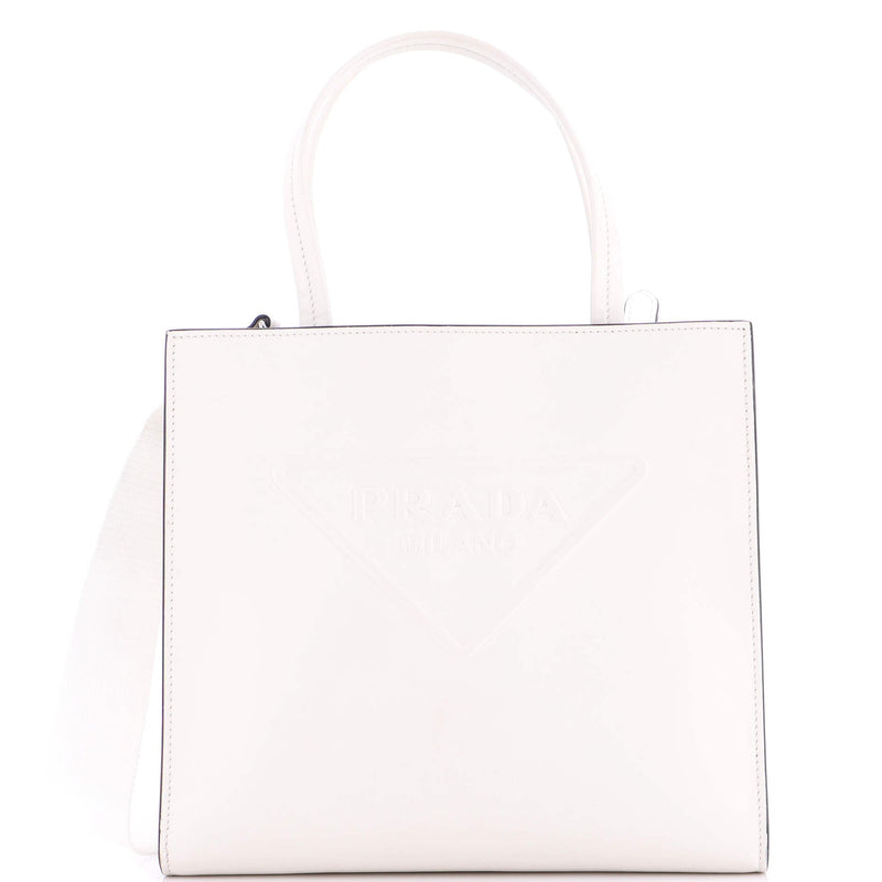 Logo Drill Tote Leather Small