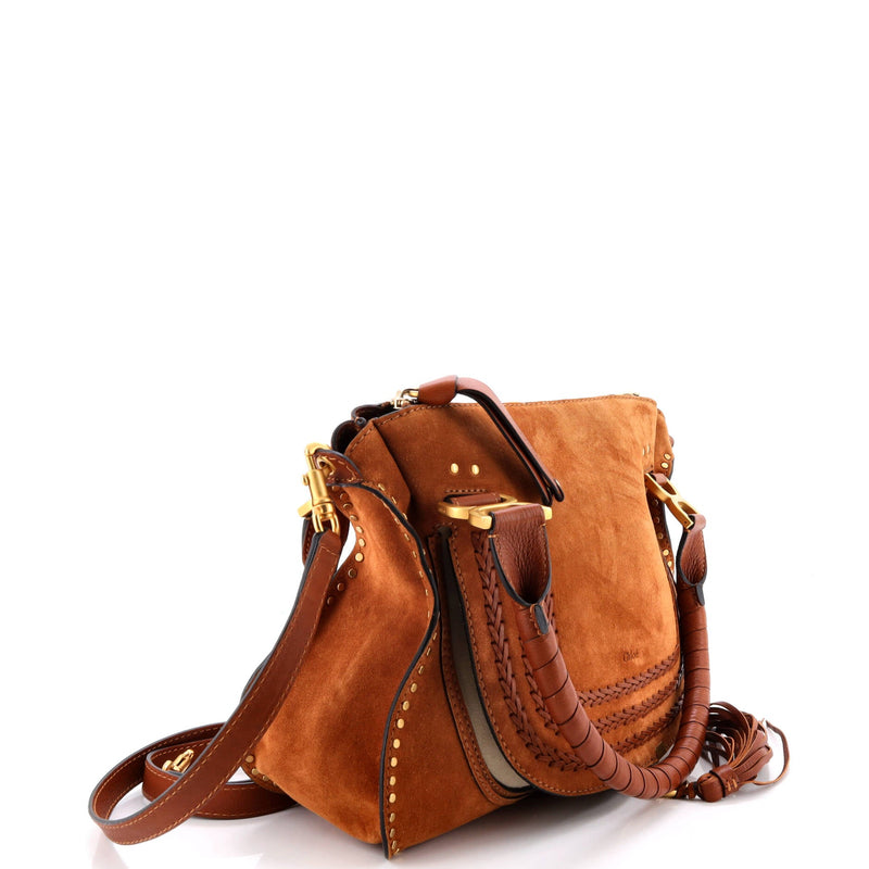 Marcie Satchel Whipstitch Studded Suede