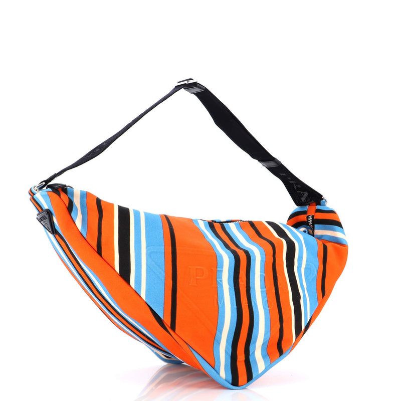 Triangle Logo Zip Crossbody Bag Printed