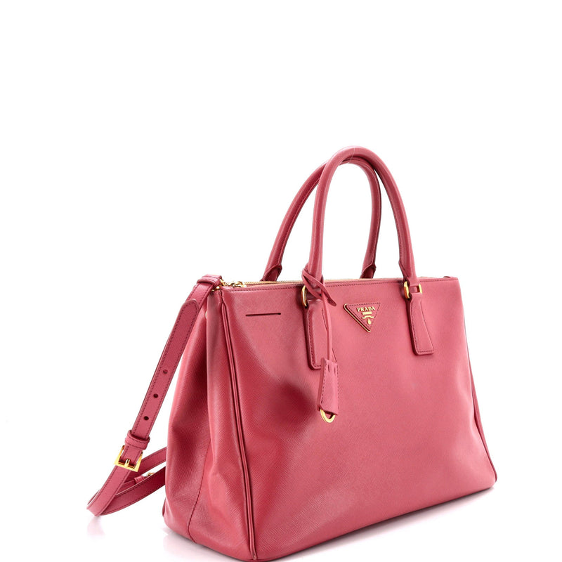 Double Zip Lux Tote Saffiano Leather