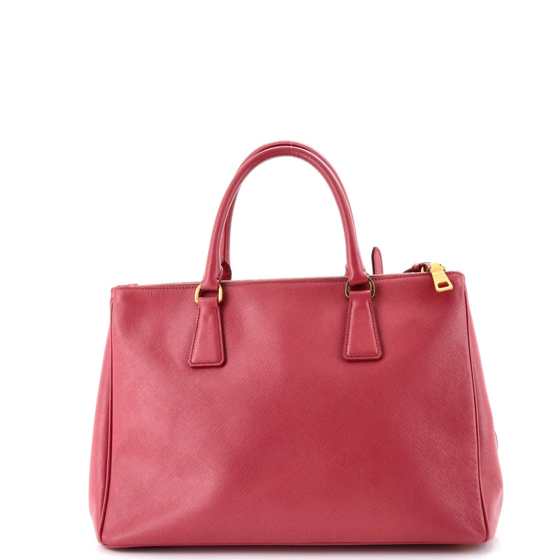 Double Zip Lux Tote Saffiano Leather