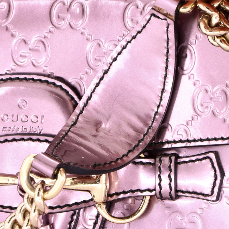 Emily Chain Flap Bag Guccissima Patent