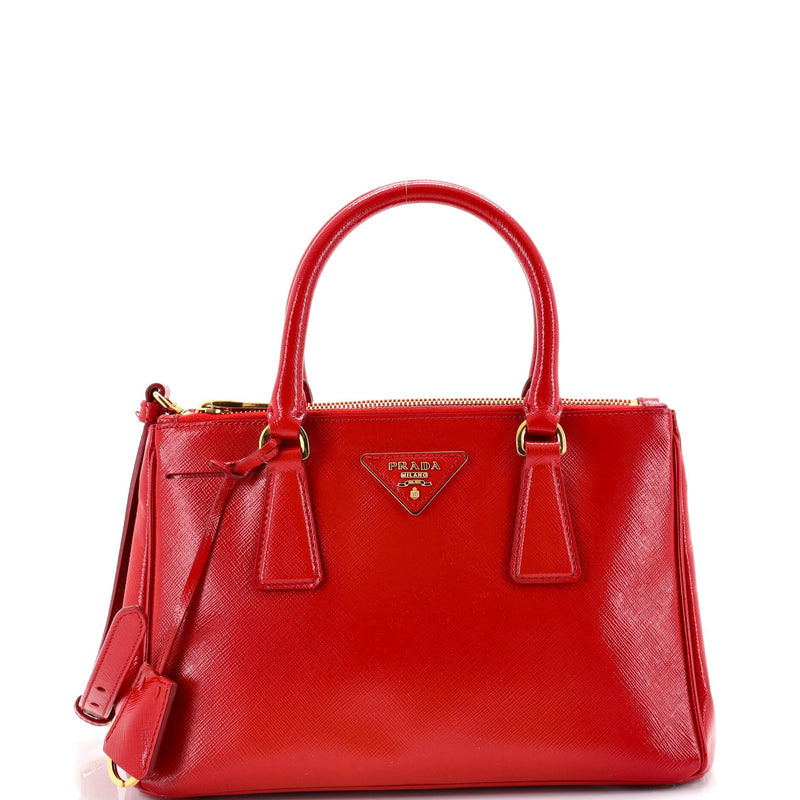 Double Zip Lux Tote Vernice Saffiano