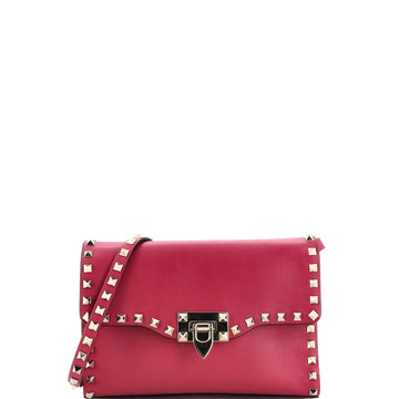 Rockstud Flip Lock Flap Bag Leather