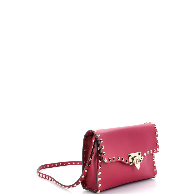 Rockstud Flip Lock Flap Bag Leather