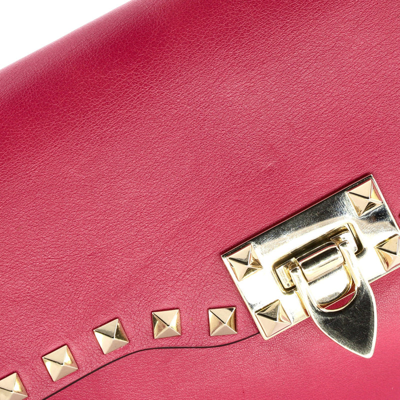 Rockstud Flip Lock Flap Bag Leather