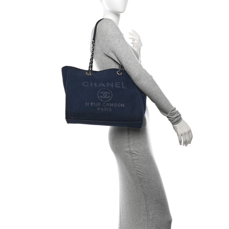 Mixed Fibers Small Deauville Tote Navy