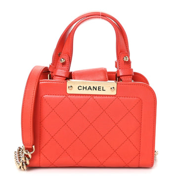 Grained Calfskin Stitched Mini Label