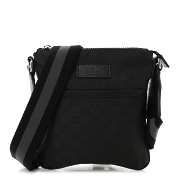 Nylon Mini Flat Messenger Bag Black