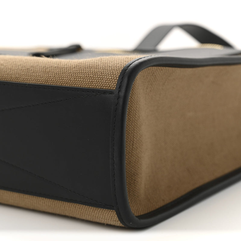 Canvas Calfskin Small Pocket Tote Camel