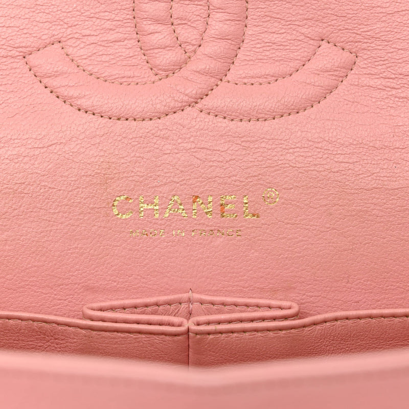 Caviar Quilted Medium Double Flap Pink