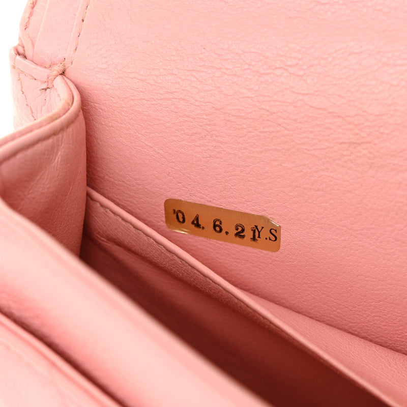 Caviar Quilted Medium Double Flap Pink