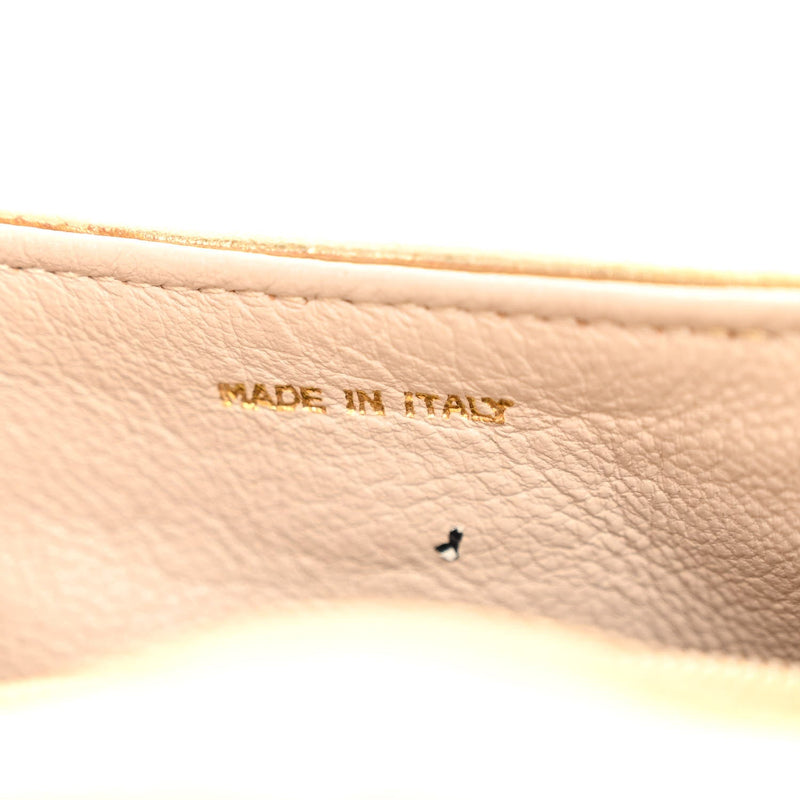 Metallic Lambskin Chevron Quilted Micro