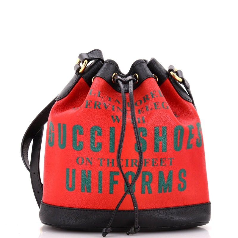 Bucket Bag Printed Leather