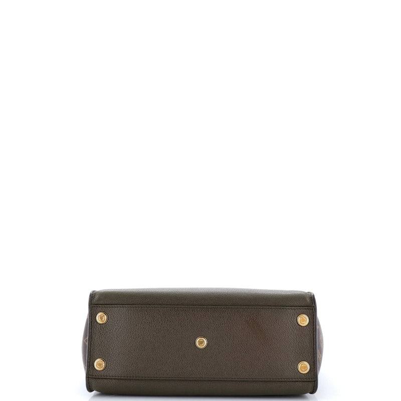 On My Side Tote Leather With Canvas Pm