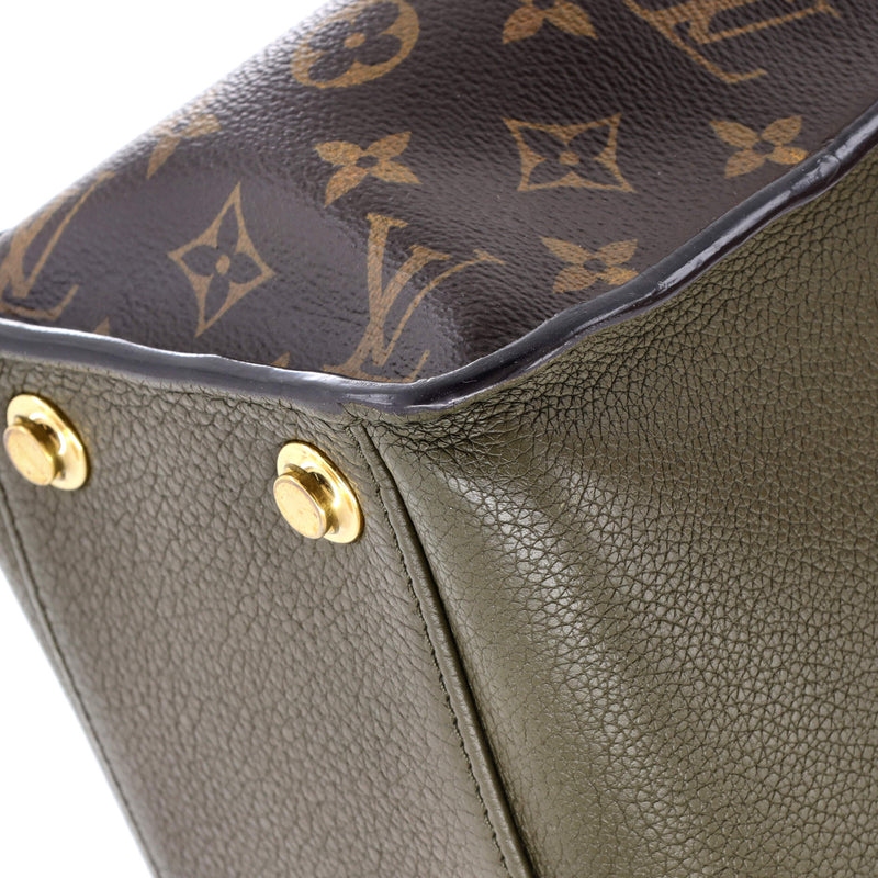 On My Side Tote Leather With Canvas Pm