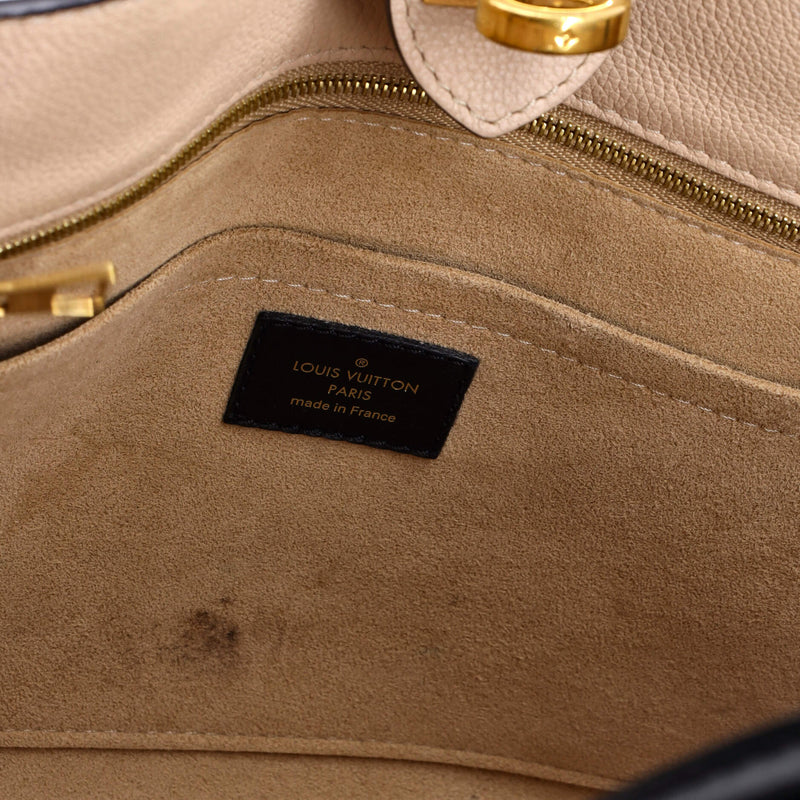 On My Side Tote Leather With Canvas Pm