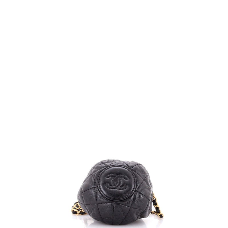 Drawstring Cc Round Bucket Clutch With