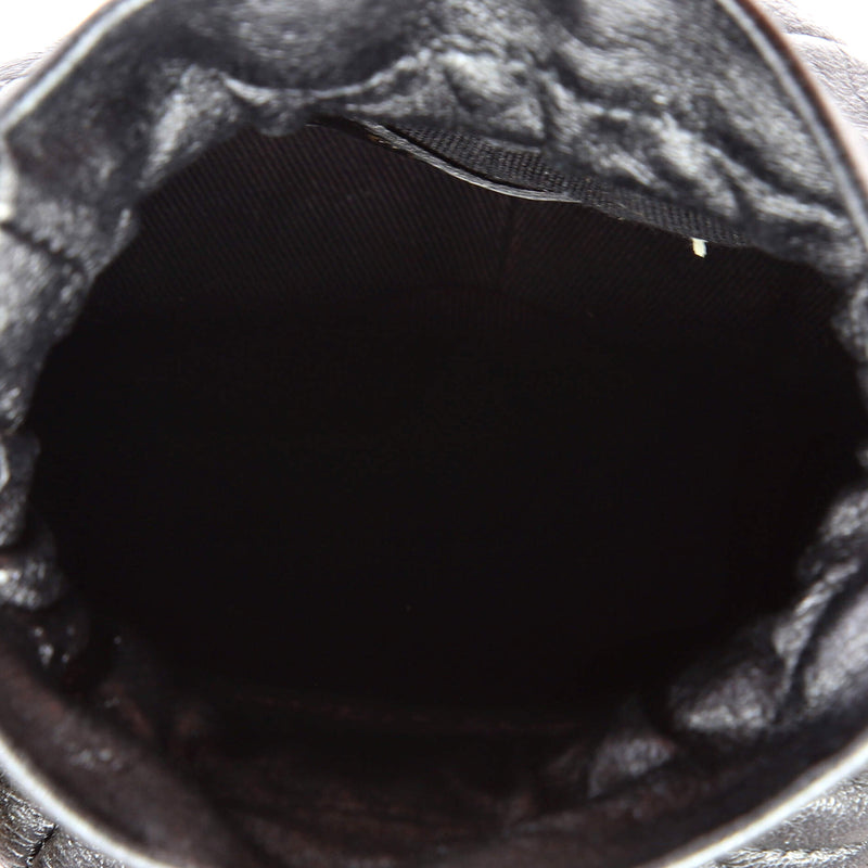 Drawstring Cc Round Bucket Clutch With