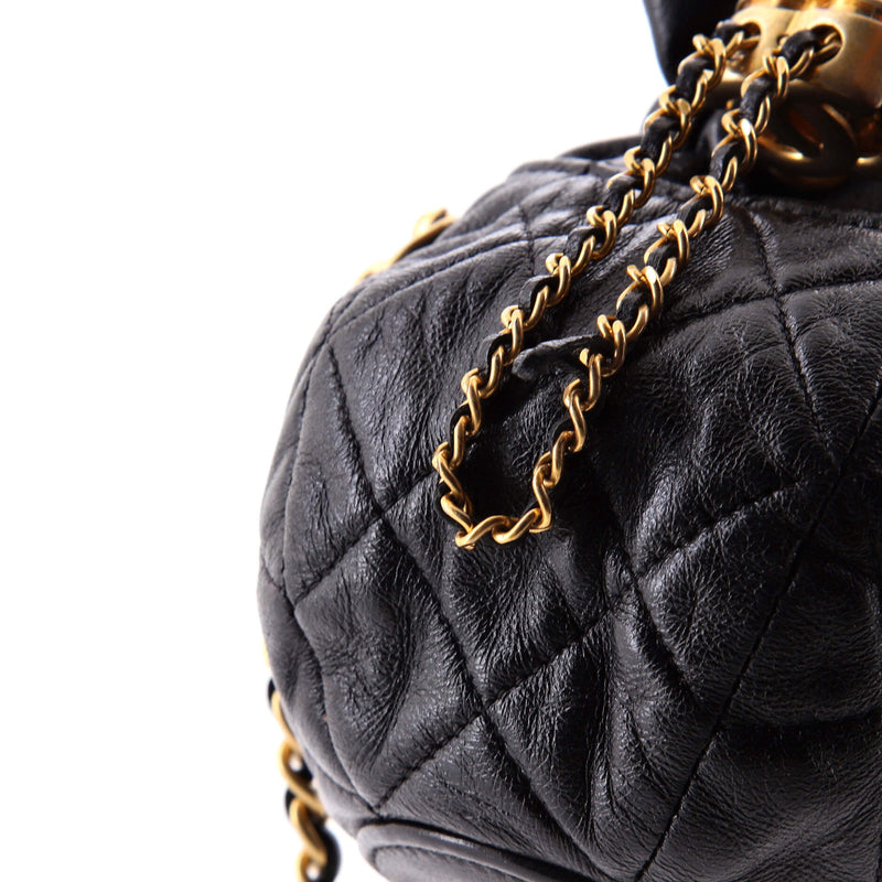 Drawstring Cc Round Bucket Clutch With